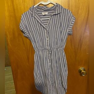 Blue and white stripe dress